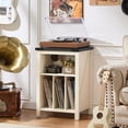 thumbnail image 4 of Record Player Stand with Vinyl Record Storage,White Record Player Table Holds up to 160 Albums,Large Wood Turntable Stand Cabinet Dispaly Shelf for Living Room,Bedroom,Office, 4 of 9