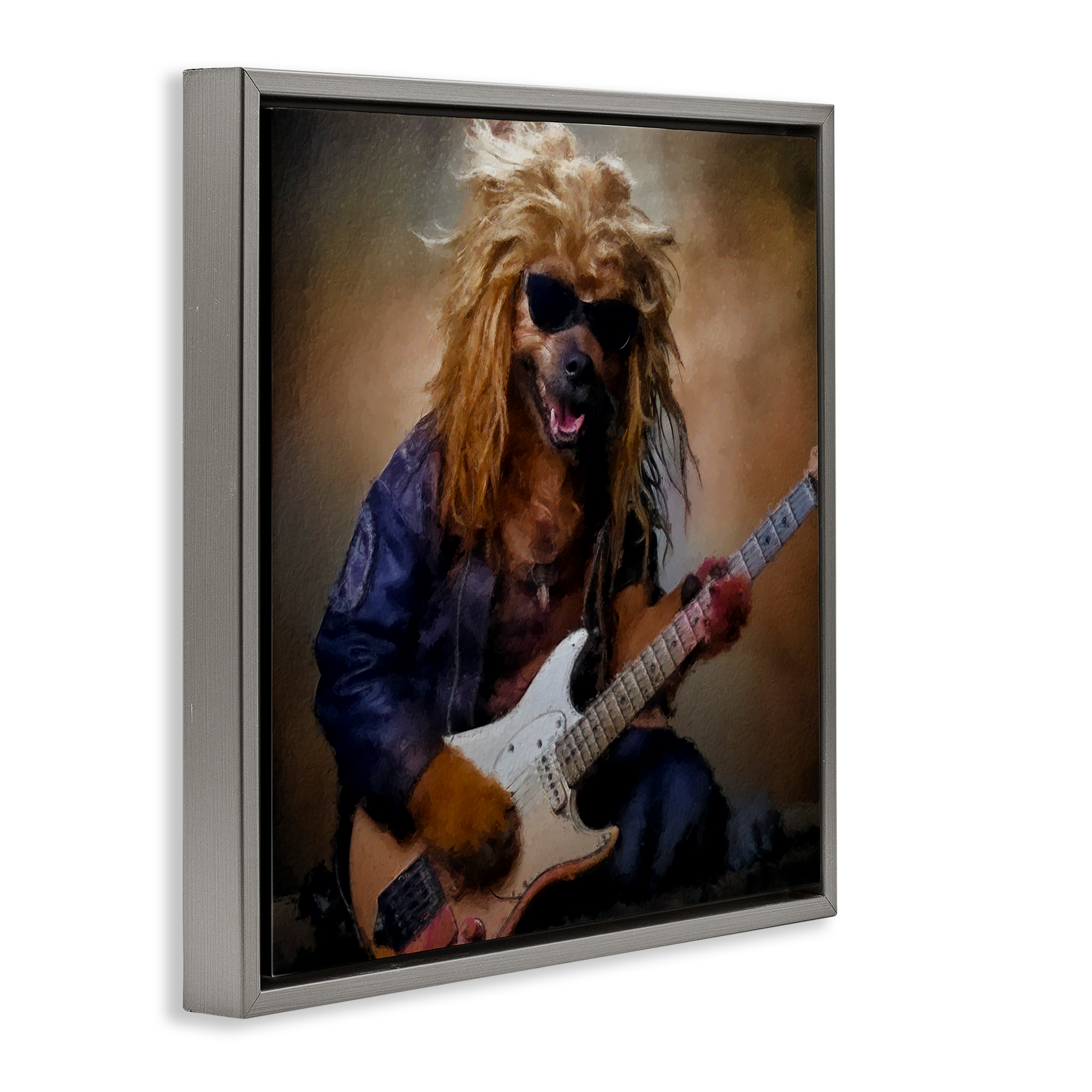 Musician Canine Clark Gray Framed Floater Canvas Wall Art, design by Sean Parnell