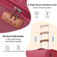 thumbnail image 3 of S-HOME Scuff-Resistant Polyester Luggage Set of 4 Soft-Sided Bags with 360 Degree Spinner Wheels, Safety Lock for Travel, Rose Red, 3 of 7