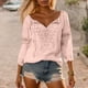 thumbnail image 1 of MHFRRA Blusa de Lino con Hombros descubiertos y Ribete de Encaje para Mujer, Elegante y Cómoda. Rosa, 1 of 3