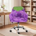 thumbnail image 2 of Xixirimido Grape Pattern Swivel Office Armchair Cover Stretch Computer Desk Chair Slipcover Mid Back Accent Dining Chair Covers Non-slip for Home Living Room, 2 of 7
