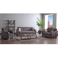thumbnail image 5 of Ottomanson 65" Convertible Loveseat Sleeper with Storage, Modern Suede Sofa for Small Spaces, Brown, 5 of 7