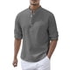 thumbnail image 1 of Camisas De Para Hombre Moda para hombre Casual Primavera y otoño Moda Color sólido Botón Manga larga Cuello Camisa Top (Dark Gray, XL), 1 of 6