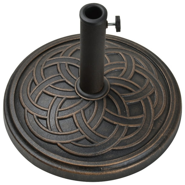 10 Celtic Knot Antique Bronze Resin And Marble Outdoor Patio Umbrella Base Walmart Com Walmart Com