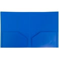 thumbnail image 2 of JAM Paper Heavy Duty Plastic Two Pocket Presentation Folder, Blue, 108/pack, 2 of 5