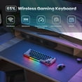 thumbnail image 2 of 65% Wireless Gaming Keyboard, Rechargeable Backlit Gaming Keyboard, 68 Keys Ultra-Compact Anti-ghosting No-Conflict Wireless Keyboard for PC Laptop Windows Gamer(Black-Grey), 2 of 4