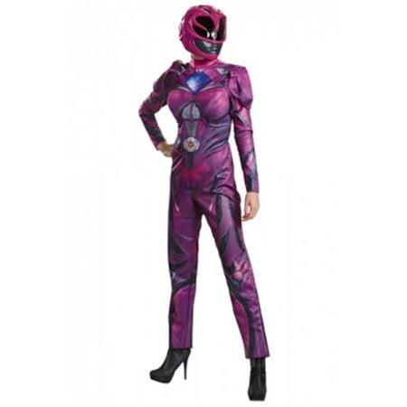 Womens Pink Power Ranger 2017 Deluxe Muscle Costume, Multi Color - Size