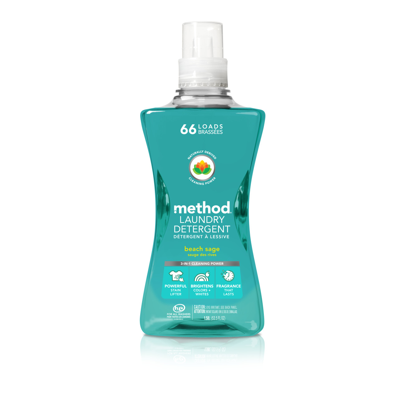 Method Laundry Detergent, Beach Sage, 53.5 Ounces, 66 Loads