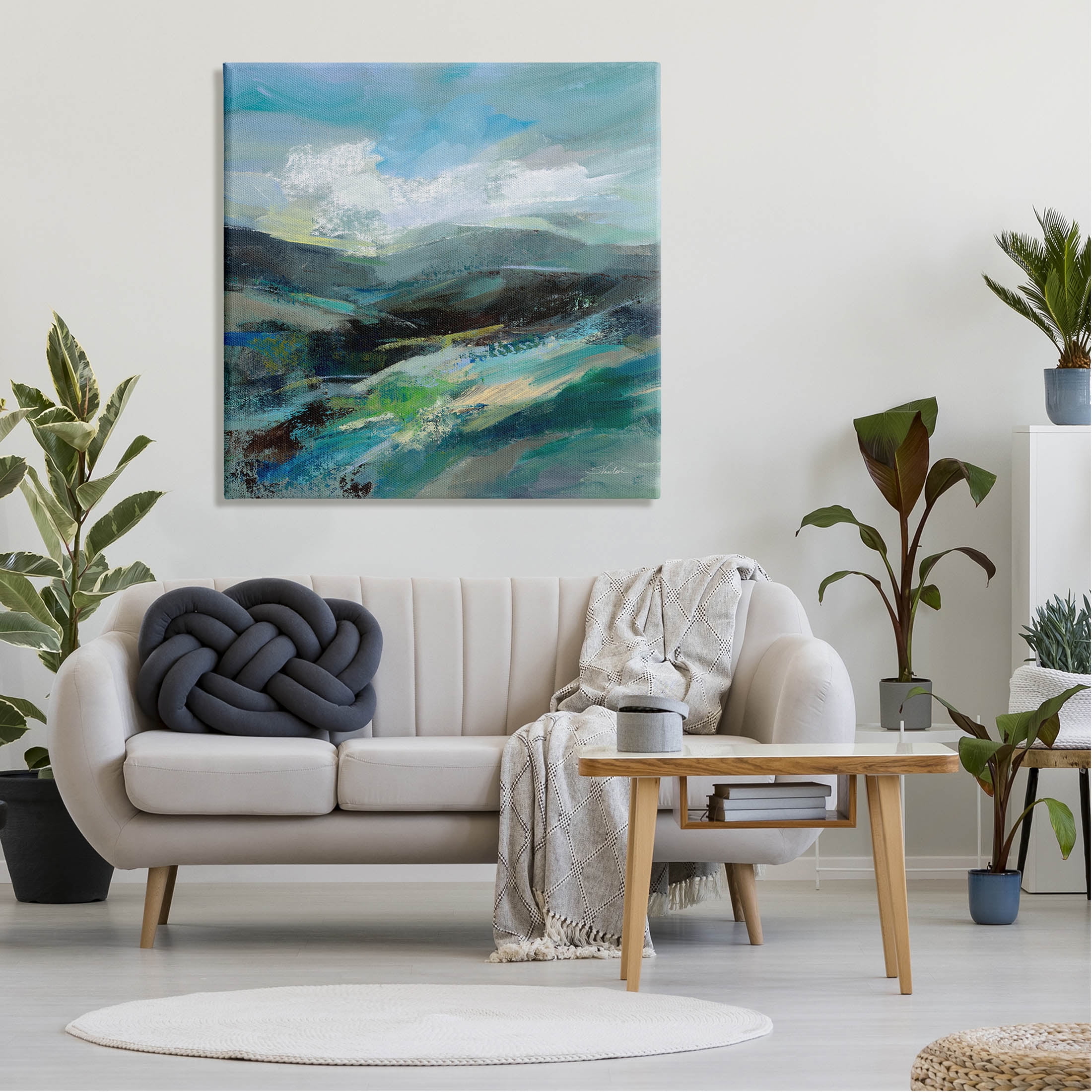 Stupell Industries Abstract Layered Mountain Scene Painting Gallery Wrapped Canvas Print Wall Art, Design by Silvia Vassileva