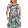 thumbnail image 1 of Xecao Animaux de Ferme 1 Robe d'Été pour Femmes Robe Décontractée de Plage Sans Manches avec Poches, 1 of 7