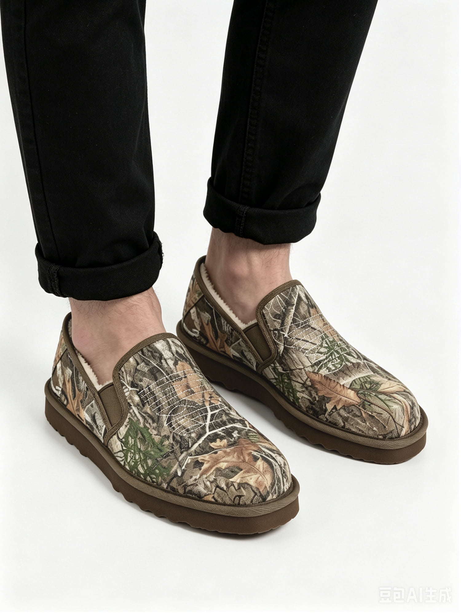GEORGE MEN`S WESTERN SLIPPER GENUINE SUEDE