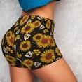 thumbnail image 4 of Xecao Sunflowers And Bww Print Workout Shorts for Women Soft Smooth Gym Yoga Scrunch Active Tennis Workout Running Shorts, 4 of 9