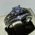 thumbnail image 3 of Sparkle Jewels 2.75Ct Round-Cut CZ Solitaire Bridal Set Wedding Ring White Gold Finish, 3 of 6