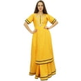 thumbnail image 1 of Bimba Robe Kurta Longue Jupe en Coton Chic Moutarde pour Femme Vêtements Indiens - 26, 1 of 7