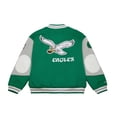 thumbnail image 3 of Unisex Mitchell & Ness Kelly Green Philadelphia Eagles Varsity Team Full-Snap Jacket, 3 of 7