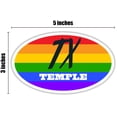 thumbnail image 3 of Temple TX Texas Bell County Rainbow Pride Flag 6 Stripes Pride Flag Euro Decal Bumper Sticker 3M Vinyl 3" x 5", 3 of 3