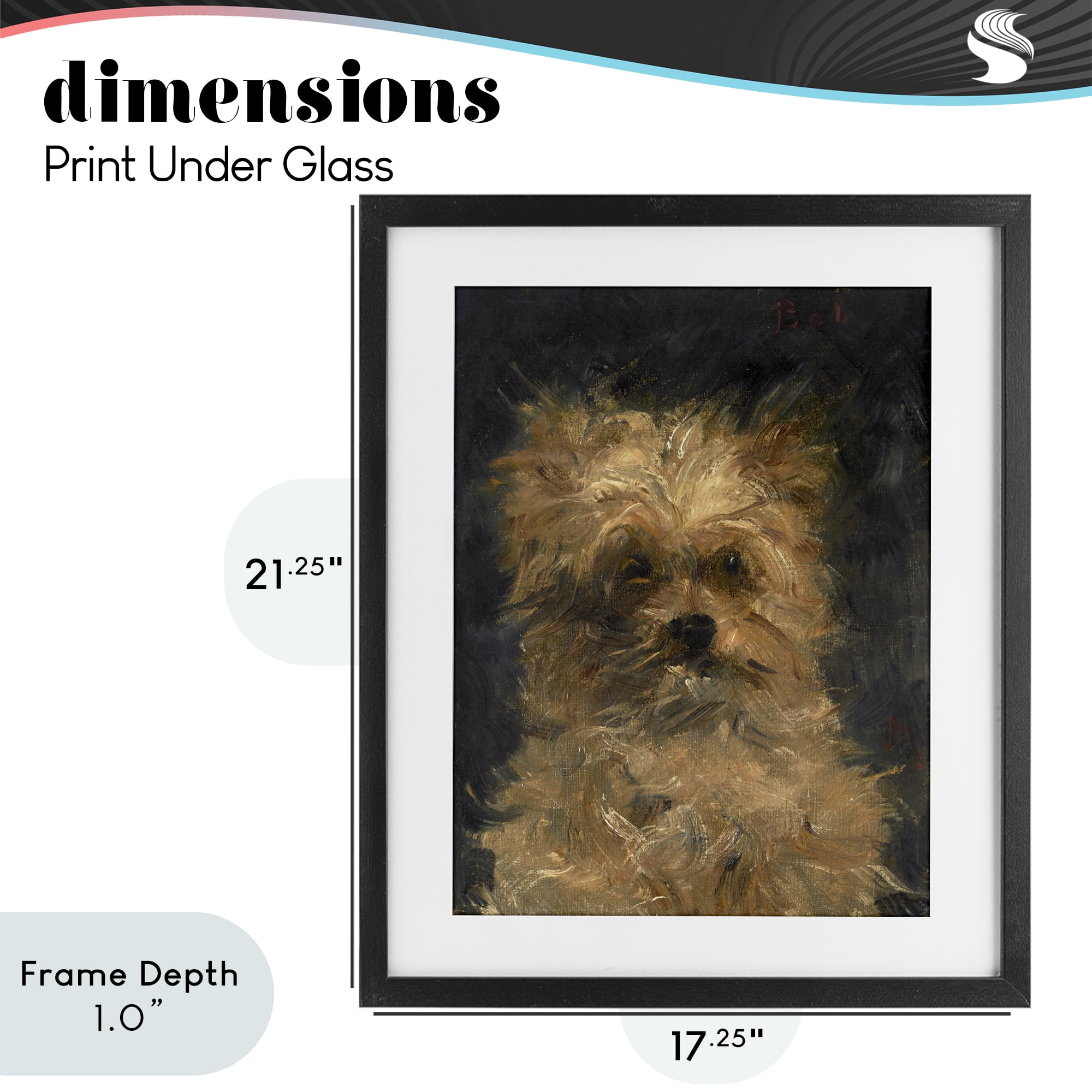 Stupell Industries Edouard Manet Dog Portrait Black Framed Print Under Glass, design by Lil' Rue
