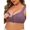 thumbnail image 2 of Front Closure Wireless Bra for Older Women - Plus Size Cotton Comfort Bra with Wide Straps U-Back Support for Posture & Pain Relief, 2 of 8