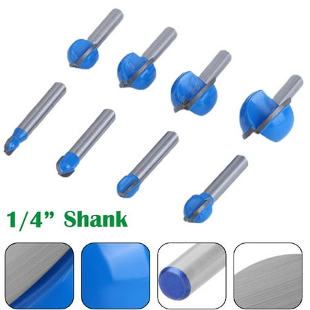 

8pcs Round Bottom Router Bits 6.35mm Shank Core Box Milling Cutter Woodworking