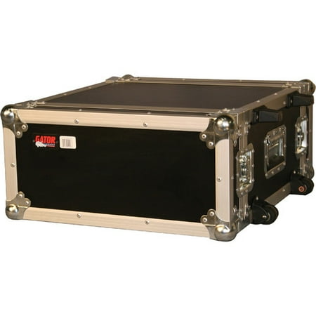 Gator ATA Wood Flight Rack Case w/ Pull Handle & Wheels - 4U - 17" Deep