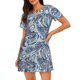 thumbnail image 1 of Balery Paisley Floral Branches Camisón de manga corta con cuello redondo para mujer, cómodo y elegante., 1 of 6