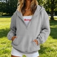 thumbnail image 5 of VV AVEORS Quarter Zip Sweatshirt Women Half Zipper Workout Oversized Hoodies With Kanga Pockets Lightweight Y2K Pullover 2026 Clothes Light Gray XL, 5 of 10