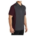 thumbnail image 4 of Mens Colorblock Micropique Sport-Wick Polyester Polo Iron Grey/ Maroon X-Large, 4 of 8