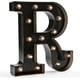 thumbnail image 1 of Letrero de letras de marquesina del alfabeto negro iluminado Letrero de luces de número de marquesina LED para luz nocturna Bar en casa Lámpara de Navidad Fiesta de cumpleaños Decoraciones de boda B, 1 of 4