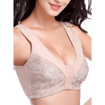 thumbnail image 4 of BIMEI Women's Front Closure Cotton Pocketed Mastectomy Bra Post Surgery Wire Free Full-Freedom Cotton Plus Size Everyday Bra,8515,Beige,36D, 4 of 9