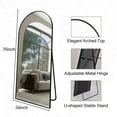 thumbnail image 3 of BEAUTYPEAK 76"x34" OverSized Arched Full Length Mirror Floor Mirrors for Leaning Standing , Black, 3 of 7