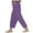 Purple, variant on ZACPNCV Pants for Girls Summer Casual Loose Cotton Linen Straight Wide Leg Drawstring Elastic Waist Solid Cropped Pant Beige 10-11 Years