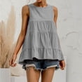 thumbnail image 3 of Women's Summer Casual O-Neck Regular Soild Long Sleeve T-Shirt Blouse womens tops clearance under $5, 3 of 9