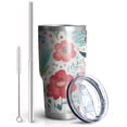 thumbnail image 2 of 30oz Pioneer Flower Tumblers Stainless Steel Tumbler with Lid and Straw,Vacuum Insulated Double Wall Travel Tumbler Cups Mug with Cleaning Brush for Coffee,Tea, 2 of 7
