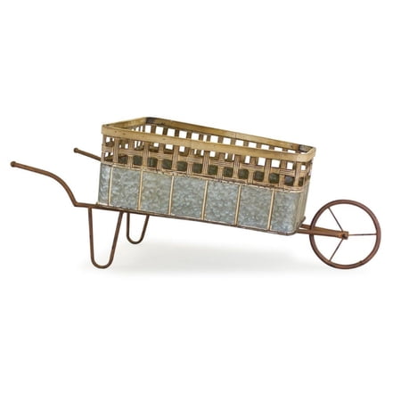 Wheelbarrow Planter 31"L x 12.5"H Iron/Bamboo