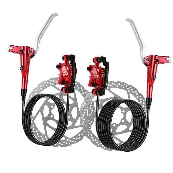 Vsenkes Mountain Bike Hydraulic Disc Brake Set Riding Replaces Bicycles Line Pulling Red