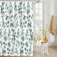 thumbnail image 4 of Fabric Shower Curtain, Green Eucalyptus Leaves Texture Shower Curtains with 12 Hooks Waterproof Machine Washable Bath Curtains for Bathroom,48x 72in, 4 of 6