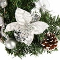 thumbnail image 2 of Small Christmas Tree, Artificial Tabletop Xmas Tree with Base,Xmas Ball Ornaments and Bowknots,Christmas Pine Tree,Christmas Decorations for Home/Office Indoor Outdoor Decor(Silver), 2 of 3
