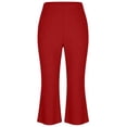 thumbnail image 6 of JIA JIA SHUANG Workout Pants Women Stretch High Waist Yoga Running Capri Trousers Slim Fit Flared Pants for Daily Wear(Red,X-Large), 6 of 6