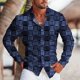 thumbnail image 1 of Camisa para hombre, moda informal, para exteriores, diseño popular, suave, cómoda, con solapa y botones, manga larga, color rojo, 1 of 6