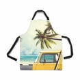 thumbnail image 2 of ASHLEIGH Vintage Car with A Surfboard On Tropical Beach Adjustable Bib Apron with Pockets Commercial Restaurant and Home Kitchen Adjustable Apron, 2 of 2