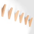thumbnail image 1 of Juego de 6 ganchos de pared, decoración moderna para el hogar con fácil instalación, madera de fresno de primera calidad, duradera para abrigos y toallas en baños y pasillos, 1 of 5