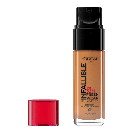 L'Oreal Paris Infallible Fresh Wear 24 Hr Foundation Makeup, SPF 15, Buildable Coverage, 510 Hazelnut, 1 fl oz