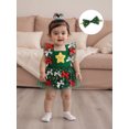 thumbnail image 5 of Miaouyo 0-18 Months Infant Baby Girl Christmas Romper Dress Bow Star Flying Sleeve Mesh Romper and Bow Headband 2 Pcs Set, 5 of 9