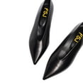 thumbnail image 2 of FSJ Women Pointed Toe Slip on Pumps V Cut Low Spool Heels Comfortable Business Daily Dress Shoes Size 5 Black, 2 of 4