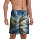 thumbnail image 2 of Fotbe Largemouth Bass Jumping Out of The Water Pantalones Cortos de Pijama para Hombre, Ropa de Dormir, Pantalones de Pijama Cortos para Hombre-3X-Large, 2 of 6