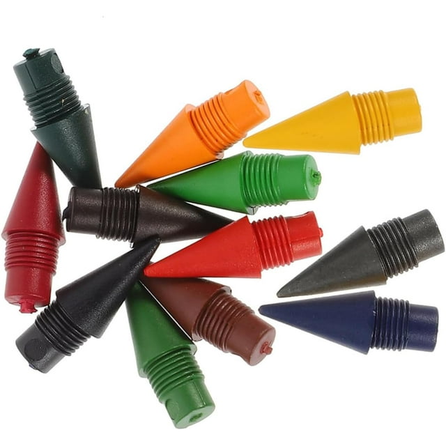 HUGFEGWE 48 Pcs Crayons de Couleur Têtes Remplaçables Crayons Sans Encre Pointes d'Écriture Crayons Infinis Accessoire Crayon Infini Recharge Posture Positive Technologie Graphite Noir UA824-19669