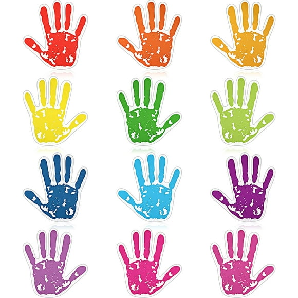 72 Pieces Colorful Handprints Cut Outs Handprint Accents Wall Decor for Classroom Bulletin Boards Walls Schools Playrooms Baby Nurseries Kids Bedrooms Studios or Art Decorations