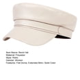 thumbnail image 2 of Grandest Birch Women Extended Brim Beret Hat Flat Dome Faux Leather Newsboy Hat Outdoor Solid Color Leisure Hat Streetwear ,Gift, 2 of 7