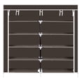thumbnail image 3 of Tcbosik 7-Tier Shoe Rack, Shoe Storage Organizer with Non-Woven Fabric Cover and Steel Tube, Portable Shoe Shelf for Living Room, Entryway, Hallway, Foyer, Easy Assembly, Dark Brown, 3 of 6
