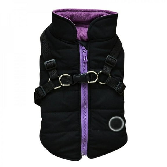 Small Dog Vest Harness Pet Winter Warm 2 In 1 Outfit Padded Jacket For Small Puppy Dogs Pet Printed Cold Weather Coat
